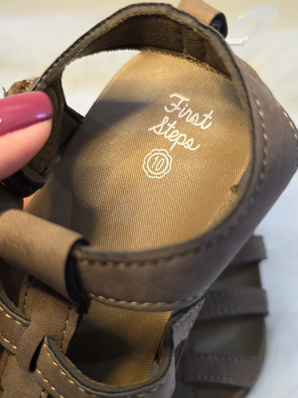 Kids Brown Strappy Sandals - Size 10